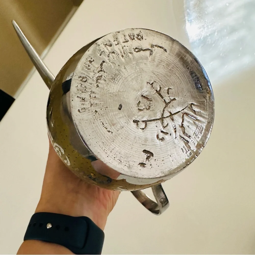 Vintage Dallah Coffee Set Brass Etched